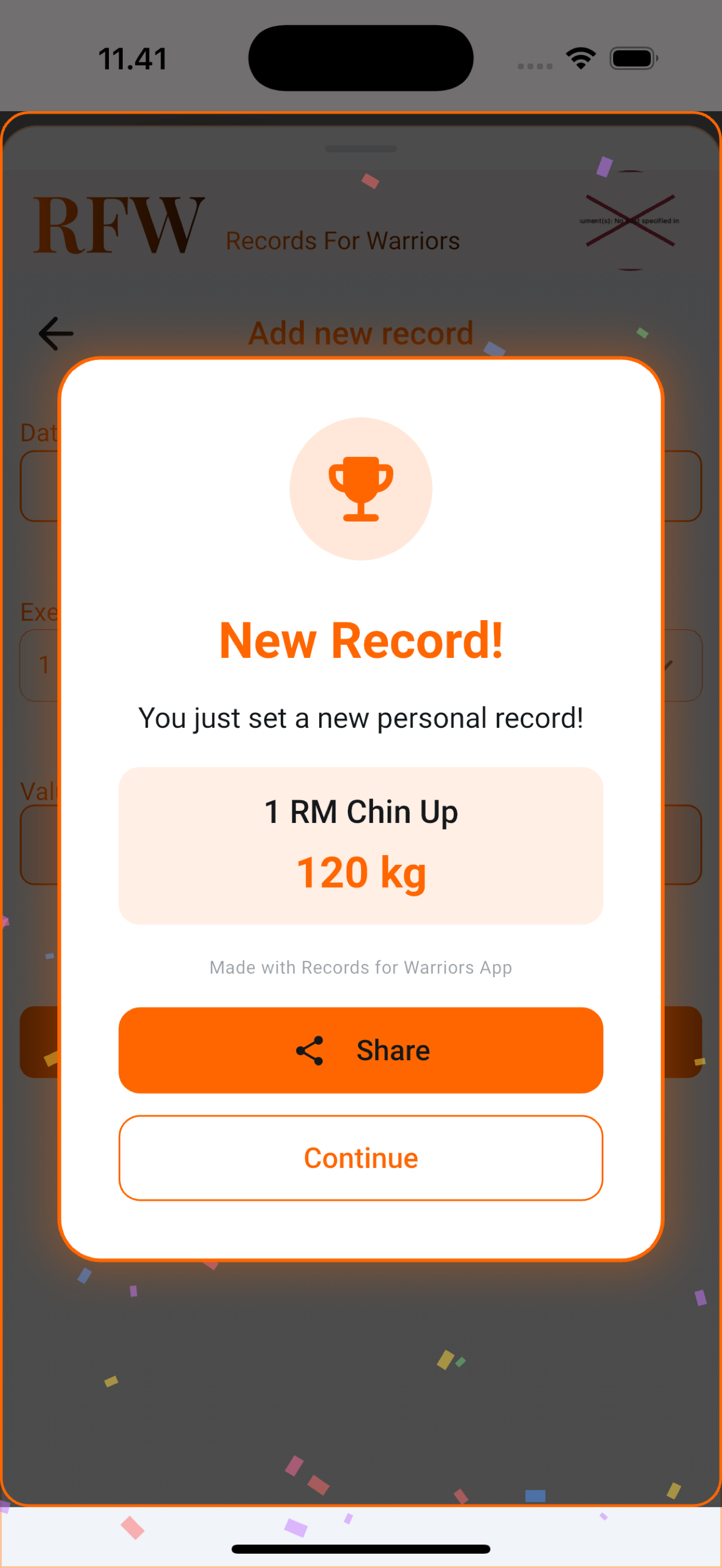 New record celebration